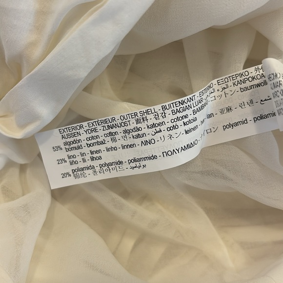 NEW ZARA WOMENS MINI DRESS RUCHED FRONT LACE UP GRADUATION WHITE OYSTER - Picture 8 of 10